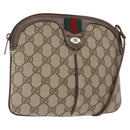 GUCCI GG Supreme Web Sherry Line Bag PVC Beige Gold Red 904 02 047 Auth BA6221-1