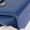 MCM Hand Bag Leather Blue Gold Auth BA6222-8