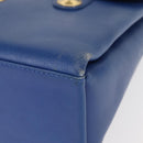 MCM Hand Bag Leather Blue Gold Auth BA6222-15