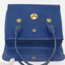 MCM Hand Bag Leather Blue Gold Auth BA6222-9