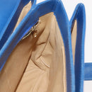 MCM Hand Bag Leather Blue Gold Auth BA6222-18