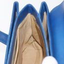 MCM Hand Bag Leather Blue Gold Auth BA6222-19