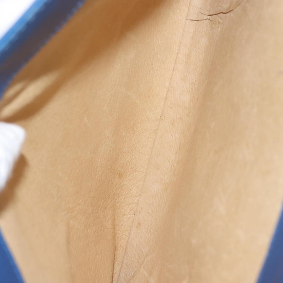 MCM Hand Bag Leather Blue Gold Auth BA6222