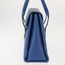 MCM Hand Bag Leather Blue Gold Auth BA6222-3