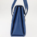 MCM Hand Bag Leather Blue Gold Auth BA6222-4