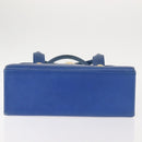 MCM Hand Bag Leather Blue Gold Auth BA6222-5