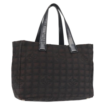 CHANEL New Travel Line Tote Bag Nylon Black Gold CC Auth BA6224