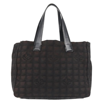 CHANEL New Travel Line Tote Bag Nylon Black Gold CC Auth BA6224 - 0