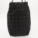 CHANEL New Travel Line Tote Bag Nylon Black Gold CC Auth BA6224-3