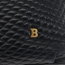 BALLY Chain Shoulder Bag Leather Navy Gold Auth BA6225-17