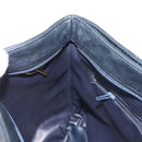 BALLY Chain Shoulder Bag Leather Navy Gold Auth BA6225-20