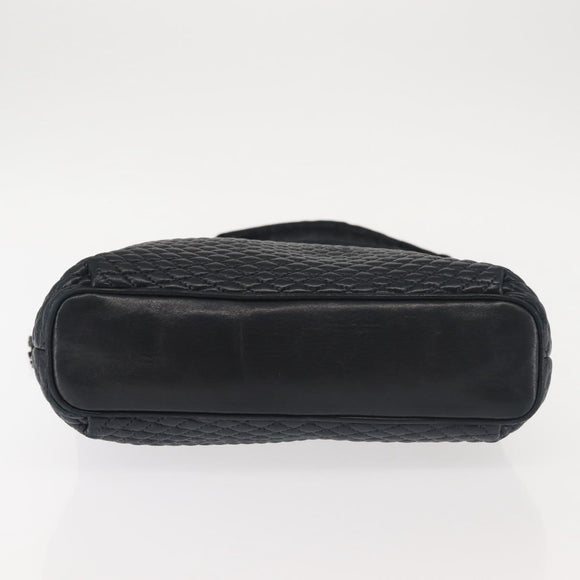 BALLY Chain Shoulder Bag Leather Navy Gold Auth BA6225