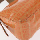 FENDI Zucchino Canvas Mamma Baguette Shoulder Bag Enamel Orange Gold Auth BA6226-10