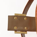 FENDI Zucchino Canvas Mamma Baguette Shoulder Bag Enamel Orange Gold Auth BA6226-16