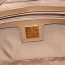 FENDI Zucchino Canvas Mamma Baguette Shoulder Bag Enamel Orange Gold Auth BA6226-18