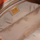 FENDI Zucchino Canvas Mamma Baguette Shoulder Bag Enamel Orange Gold Auth BA6226-19