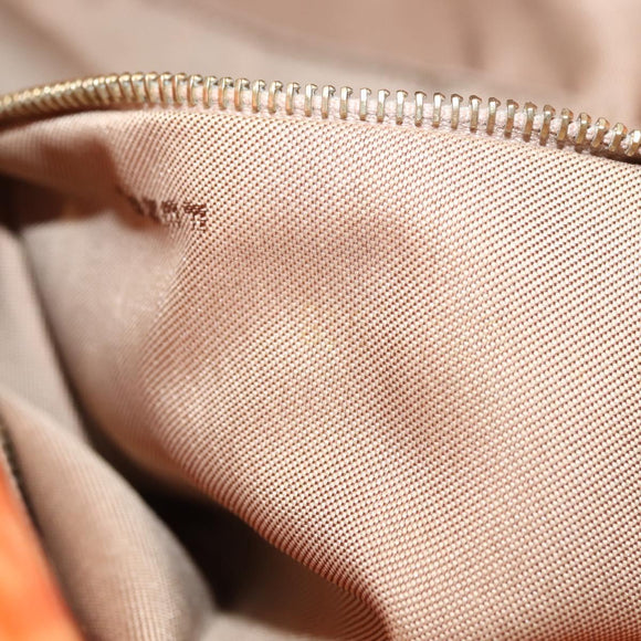 FENDI Zucchino Canvas Mamma Baguette Shoulder Bag Enamel Orange Gold Auth BA6226