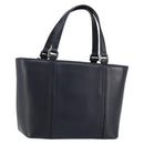 BURBERRY Hand Bag Leather Navy Silver Auth BA6227-1