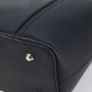 BURBERRY Hand Bag Leather Navy Silver Auth BA6227-14
