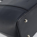 BURBERRY Hand Bag Leather Navy Silver Auth BA6227-15