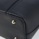 BURBERRY Hand Bag Leather Navy Silver Auth BA6227-16