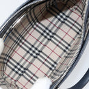 BURBERRY Hand Bag Leather Navy Silver Auth BA6227-12
