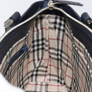 BURBERRY Hand Bag Leather Navy Silver Auth BA6227-17