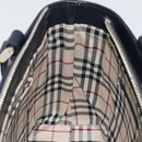 BURBERRY Hand Bag Leather Navy Silver Auth BA6227-18