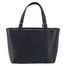 BURBERRY Hand Bag Leather Navy Silver Auth BA6227-13