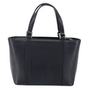 BURBERRY Hand Bag Leather Navy Silver Auth BA6227-2