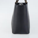 BURBERRY Hand Bag Leather Navy Silver Auth BA6227-3