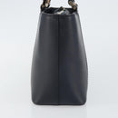 BURBERRY Hand Bag Leather Navy Silver Auth BA6227-4