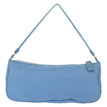PRADA Accessory Pouch Nylon Light Blue Silver Auth BA6228 - 0