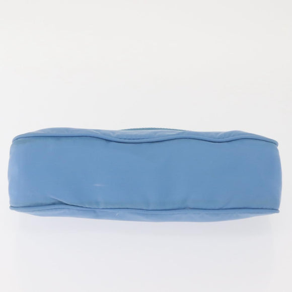 PRADA Accessory Pouch Nylon Light Blue Silver Auth BA6228