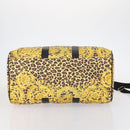 Gianni Versace Boston Bag PVC 2way Yellow Black gold Auth BA6230-5