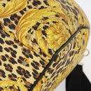 Gianni Versace Boston Bag PVC 2way Yellow Black gold Auth BA6230-9