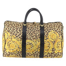 Gianni Versace Boston Bag PVC 2way Yellow Black gold Auth BA6230-13