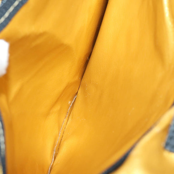 Gianni Versace Boston Bag PVC 2way Yellow Black gold Auth BA6230