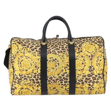 Gianni Versace Boston Bag PVC 2way Yellow Black gold Auth BA6230 - 0