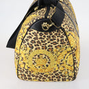 Gianni Versace Boston Bag PVC 2way Yellow Black gold Auth BA6230-3