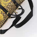 Gianni Versace Boston Bag PVC 2way Yellow Black gold Auth BA6230-7