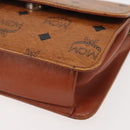 MCM Logogram Vicetos Chain Shoulder Bag PVC Leather Brown Gold Auth BA6231-15