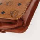 MCM Logogram Vicetos Chain Shoulder Bag PVC Leather Brown Gold Auth BA6231-16