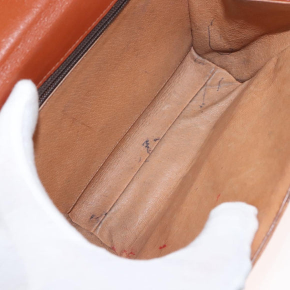 MCM Logogram Vicetos Chain Shoulder Bag PVC Leather Brown Gold Auth BA6231