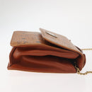 MCM Logogram Vicetos Chain Shoulder Bag PVC Leather Brown Gold Auth BA6231-3