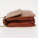 MCM Logogram Vicetos Chain Shoulder Bag PVC Leather Brown Gold Auth BA6231-4