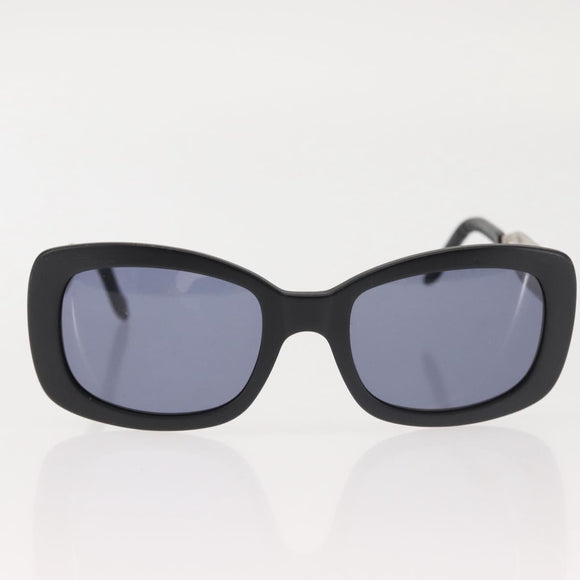 CHANEL Sunglasses Plastic Black CC Auth BA6232