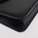 Christian Dior Chain Shoulder Bag Leather Navy Gold Auth BA6234-9