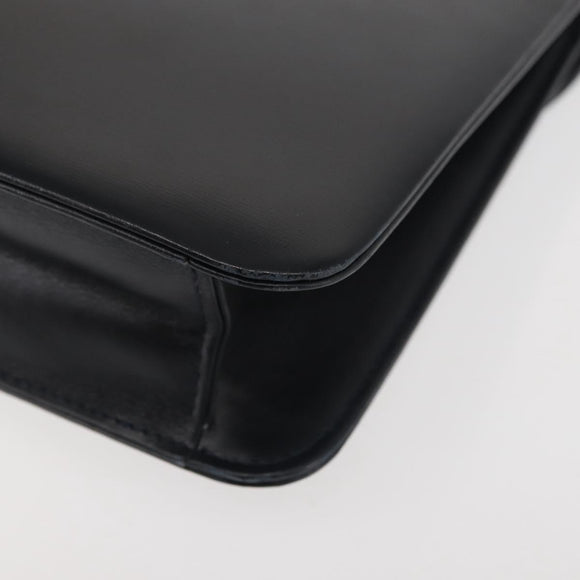 Christian Dior Chain Shoulder Bag Leather Navy Gold Auth BA6234