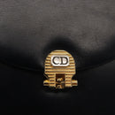 Christian Dior Chain Shoulder Bag Leather Navy Gold Auth BA6234-17